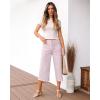 image:imageluvamia Womens Wide Leg High Waisted Cropped Capri JeansHushed Violet