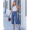 image:imageluvamia Womens Wide Leg High Waisted Cropped Capri JeansMedium Blue