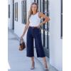 image:imageluvamia Womens Wide Leg High Waisted Cropped Capri JeansMidnight Blue