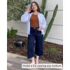 image:imageluvamia Womens Wide Leg High Waisted Cropped Capri JeansMidnight Blue