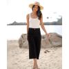 image:imageluvamia Womens Wide Leg High Waisted Cropped Capri JeansWashed Black