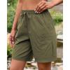 image:imageluvamia Hiking Shorts for Women Cargo 7 High Waisted Lightweight Quick Dry Golf Summer Casual Shorts with PocketsArmy Green