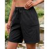 image:imageluvamia Hiking Shorts for Women Cargo 7 High Waisted Lightweight Quick Dry Golf Summer Casual Shorts with PocketsBlack