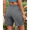 image:imageluvamia Hiking Shorts for Women Cargo 7 High Waisted Lightweight Quick Dry Golf Summer Casual Shorts with PocketsDark Gray