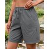 image:imageluvamia Hiking Shorts for Women Cargo 7 High Waisted Lightweight Quick Dry Golf Summer Casual Shorts with PocketsDark Gray