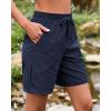 image:imageluvamia Hiking Shorts for Women Cargo 7 High Waisted Lightweight Quick Dry Golf Summer Casual Shorts with PocketsNavy Blue
