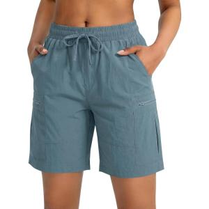 image:imageluvamia Hiking Shorts for Women Cargo 7 High Waisted Lightweight Quick Dry Golf Summer Casual Shorts with PocketsGoblin Blue