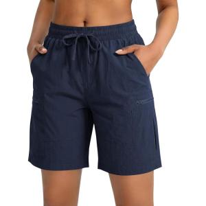 image:imageluvamia Hiking Shorts for Women Cargo 7 High Waisted Lightweight Quick Dry Golf Summer Casual Shorts with PocketsNavy Blue