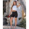 image:imageluvamia Jean Shorts for Women High Waisted Trendy Mid Thigh Long Cuffed Hem Stretchy Denim Shorts Casual Summer JortsTrue Black