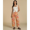 image:imageluvamia Barrel Jeans for Women Cropped High Waisted Baggy Colored Floral Printed Women Western Boyfriend Jeans StretchyBrown Floral