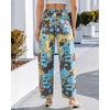 image:imageluvamia Barrel Jeans for Women Cropped High Waisted Baggy Colored Floral Printed Women Western Boyfriend Jeans StretchyDark Floral