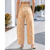 image:imageluvamia Barrel Jeans for Women Cropped High Waisted Baggy Colored Floral Printed Women Western Boyfriend Jeans StretchyKhaki Orchid