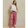 image:imageluvamia Barrel Jeans for Women Cropped High Waisted Baggy Colored Floral Printed Women Western Boyfriend Jeans StretchyRose Red Paisley