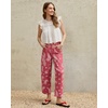 image:imageluvamia Barrel Jeans for Women Cropped High Waisted Baggy Colored Floral Printed Women Western Boyfriend Jeans StretchyRose Red Paisley