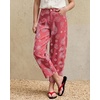 image:imageluvamia Barrel Jeans for Women Cropped High Waisted Baggy Colored Floral Printed Women Western Boyfriend Jeans StretchyRose Red Paisley
