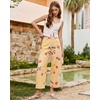 image:imageluvamia Barrel Jeans for Women Cropped High Waisted Baggy Colored Floral Printed Women Western Boyfriend Jeans StretchyWahsed Yellow Golden Fruit