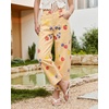 image:imageluvamia Barrel Jeans for Women Cropped High Waisted Baggy Colored Floral Printed Women Western Boyfriend Jeans StretchyWahsed Yellow Golden Fruit