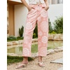 image:imageluvamia Barrel Jeans for Women Cropped High Waisted Baggy Colored Floral Printed Women Western Boyfriend Jeans StretchyWashed Pink Floral