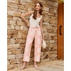 image:imageluvamia Barrel Jeans for Women Cropped High Waisted Baggy Colored Floral Printed Women Western Boyfriend Jeans StretchyWashed Pink Floral