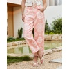 image:imageluvamia Barrel Jeans for Women Cropped High Waisted Baggy Colored Floral Printed Women Western Boyfriend Jeans StretchyWashed Pink Floral