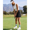 image:imageluvamia Cargo Shorts Women High Waisted Casual Elastic Waist 7 Inseam Mid Thigh Hiking Golf Shorts with Utility PocketsBlack