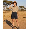image:imageluvamia Cargo Shorts Women High Waisted Casual Elastic Waist 7 Inseam Mid Thigh Hiking Golf Shorts with Utility PocketsBlack