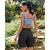 image:imageluvamia Cargo Shorts Women High Waisted Casual Elastic Waist 7 Inseam Mid Thigh Hiking Golf Shorts with Utility PocketsBlack