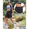 image:imageluvamia Cargo Shorts Women High Waisted Casual Elastic Waist 7 Inseam Mid Thigh Hiking Golf Shorts with Utility PocketsBlack