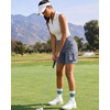 image:imageluvamia Cargo Shorts Women High Waisted Casual Elastic Waist 7 Inseam Mid Thigh Hiking Golf Shorts with Utility PocketsBlue Gray