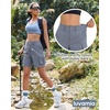 image:imageluvamia Cargo Shorts Women High Waisted Casual Elastic Waist 7 Inseam Mid Thigh Hiking Golf Shorts with Utility PocketsBlue Gray