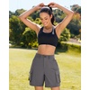 image:imageluvamia Cargo Shorts Women High Waisted Casual Elastic Waist 7 Inseam Mid Thigh Hiking Golf Shorts with Utility PocketsDark Gray