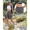 image:imageluvamia Cargo Shorts Women High Waisted Casual Elastic Waist 7 Inseam Mid Thigh Hiking Golf Shorts with Utility PocketsDark Gray