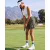 image:imageluvamia Cargo Shorts Women High Waisted Casual Elastic Waist 7 Inseam Mid Thigh Hiking Golf Shorts with Utility PocketsDusty Olive
