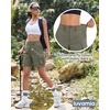 image:imageluvamia Cargo Shorts Women High Waisted Casual Elastic Waist 7 Inseam Mid Thigh Hiking Golf Shorts with Utility PocketsDusty Olive
