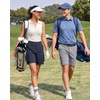 image:imageluvamia Cargo Shorts Women High Waisted Casual Elastic Waist 7 Inseam Mid Thigh Hiking Golf Shorts with Utility PocketsNavy Blue