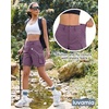 image:imageluvamia Cargo Shorts Women High Waisted Casual Elastic Waist 7 Inseam Mid Thigh Hiking Golf Shorts with Utility PocketsPurple