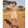 image:imageluvamia Cargo Shorts Women High Waisted Casual Elastic Waist 7 Inseam Mid Thigh Hiking Golf Shorts with Utility PocketsTurtledove