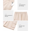 image:imageluvamia Cargo Shorts Women High Waisted Casual Elastic Waist 7 Inseam Mid Thigh Hiking Golf Shorts with Utility PocketsTurtledove