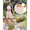 image:imageluvamia Cargo Shorts Women High Waisted Casual Elastic Waist 7 Inseam Mid Thigh Hiking Golf Shorts with Utility PocketsTurtledove