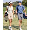 image:imageluvamia Cargo Shorts Women High Waisted Casual Elastic Waist 7 Inseam Mid Thigh Hiking Golf Shorts with Utility PocketsTurtledove