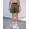 image:imageluvamia Cargo Shorts for Women Mid Thigh High Rise Lightweight Quick Dry Hiking Shorts Women Zipper Pockets with BeltArmy Green