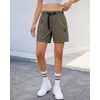 image:imageluvamia Cargo Shorts for Women Mid Thigh High Rise Lightweight Quick Dry Hiking Shorts Women Zipper Pockets with BeltArmy Green