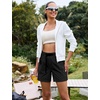 image:imageluvamia Cargo Shorts for Women Mid Thigh High Rise Lightweight Quick Dry Hiking Shorts Women Zipper Pockets with BeltBlack
