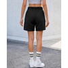 image:imageluvamia Cargo Shorts for Women Mid Thigh High Rise Lightweight Quick Dry Hiking Shorts Women Zipper Pockets with BeltBlack
