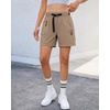 image:imageluvamia Cargo Shorts for Women Mid Thigh High Rise Lightweight Quick Dry Hiking Shorts Women Zipper Pockets with BeltKhaki