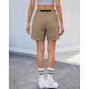 image:imageluvamia Cargo Shorts for Women Mid Thigh High Rise Lightweight Quick Dry Hiking Shorts Women Zipper Pockets with BeltKhaki