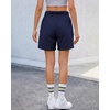 image:imageluvamia Cargo Shorts for Women Mid Thigh High Rise Lightweight Quick Dry Hiking Shorts Women Zipper Pockets with BeltNavy Blue