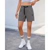 image:imageluvamia Cargo Shorts for Women Mid Thigh High Rise Lightweight Quick Dry Hiking Shorts Women Zipper Pockets with BeltPavement Gray