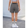 image:imageluvamia Cargo Shorts for Women Mid Thigh High Rise Lightweight Quick Dry Hiking Shorts Women Zipper Pockets with BeltPavement Gray