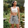 image:imageluvamia Cargo Shorts for Women Mid Thigh High Rise Lightweight Quick Dry Hiking Shorts Women Zipper Pockets with BeltTitanium Gray